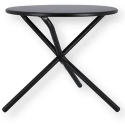 Gartenbeistelltisch Tris von Fiam aus Aluminium, modern, rund, schwarz, Outdoor geeignet