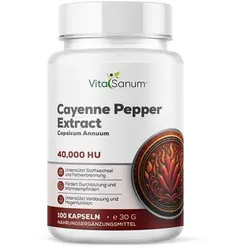 VitaSanum®- Cayennepfeffer (Capsicum annuum) 40 000 HU 300 mg 100 Kapseln