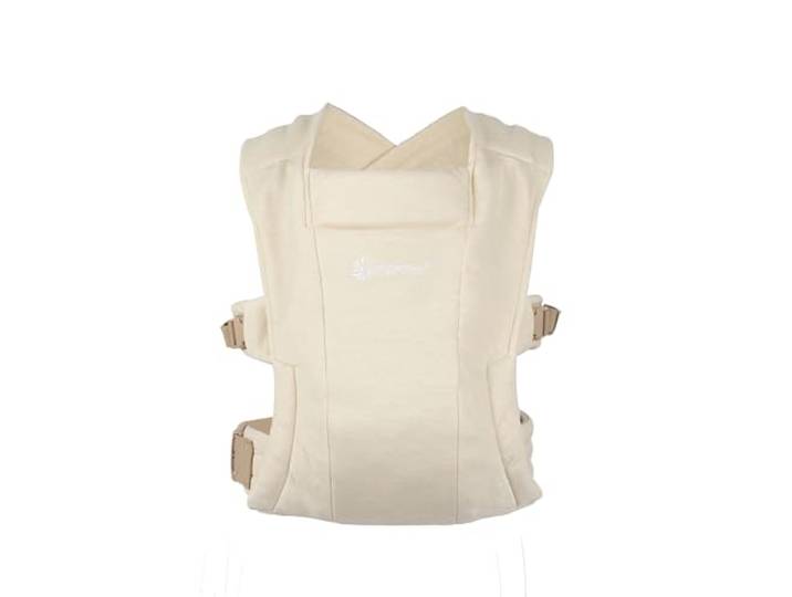 Ergobaby Embrace Babytrage für Neugeborene von 0–12 Monaten (3,2–11,3 kg), Ergonomische 2-Positionen Babytrage mit Kopf- und Nackenstütze und hüftgesunder M-Stellung, Cream
