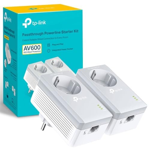 TP-Link AV600 Powerline KIT met stopcontact behoud, 1100 Mbps, TL-PA4010P KIT