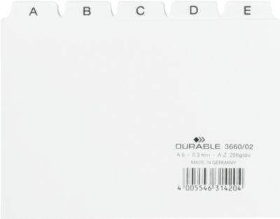 Durable Leitregister, DIN A6, Buchstaben A-Z, Kunststoff, weiß