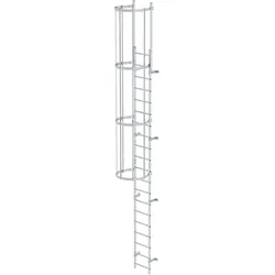 Munk Einzügige Steigleiter mit Rückenschutz Aluminium blank - 510105