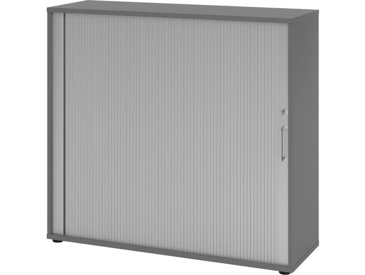 Aktenschrank Office Silber, Graphit Holzwerkstoff, Kunststoff B 120 H 110 cm