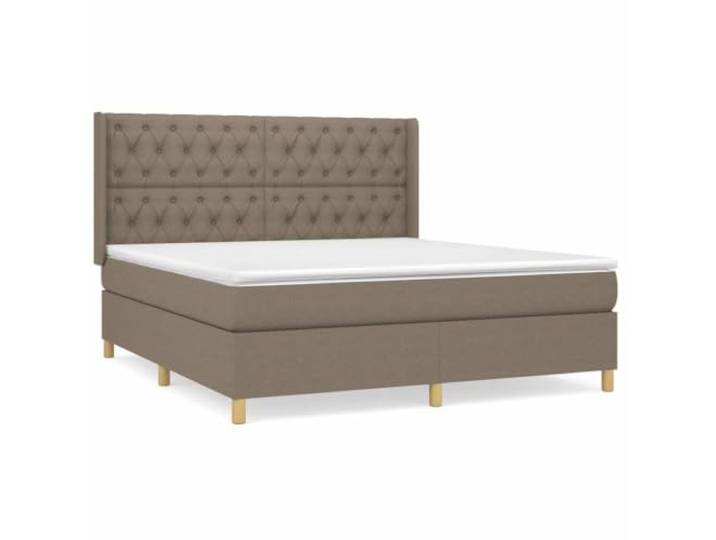 PUGYNBK Boxspringbett, 160 x 200 cm, mit Federkernmatratze Verstellbares Kopfteil, atmungsaktiver Teppich, mittlere Härte, inklusive Montageanleitung (evtl. nicht in deutscher Sprache)