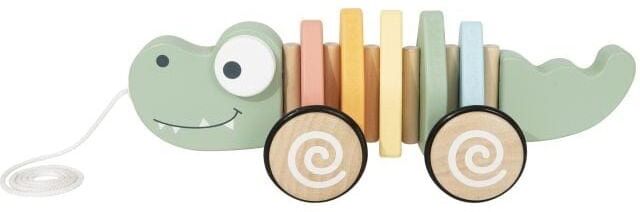 Tooky Toys Tooky Toy Wooden Pull Along Crocodile for Toddlers - Wooden, Sturdy, and Fun