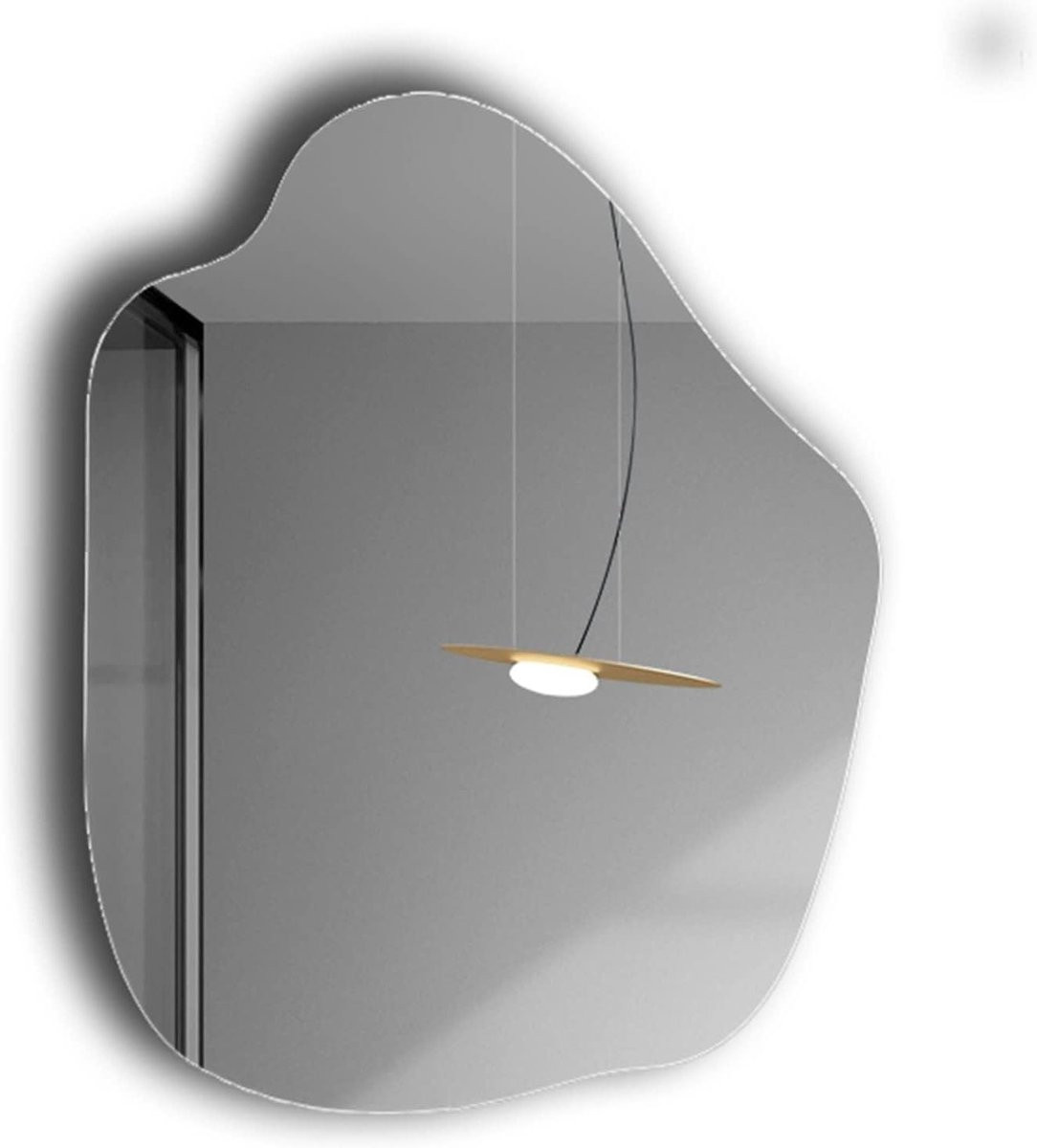 Frameloze Wolkvorm Wandspiegel in Zilver - Asymmetrische Badkamerspiegel - 50 x 70 cm