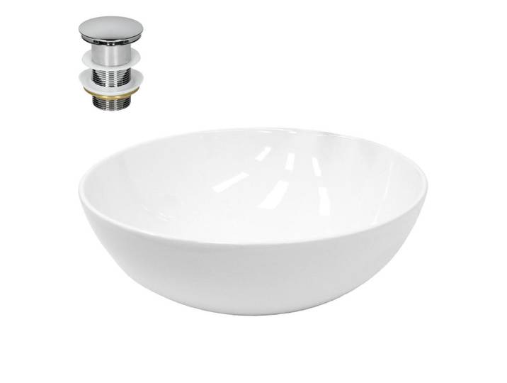 LuxeBath Waschbecken, Weiß, Keramik, 40x14.7x40 cm, Badezimmer, Waschbecken & Armaturen, Armaturen