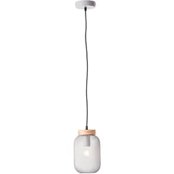 Brilliant Pendelleuchte Giada Hängelampe , 16 cm , E27 , Metall/Holz , grau hell/braun