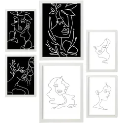 POSTER Set Mit 6 Serene Beauty 2 In Weibliche Zusammenfassung A3 & A4 Weißer Rahmen