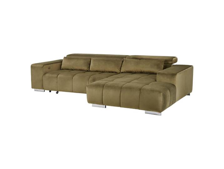 Ecksofa Orion mit elektrischem Sitzvorzug Olivgrün