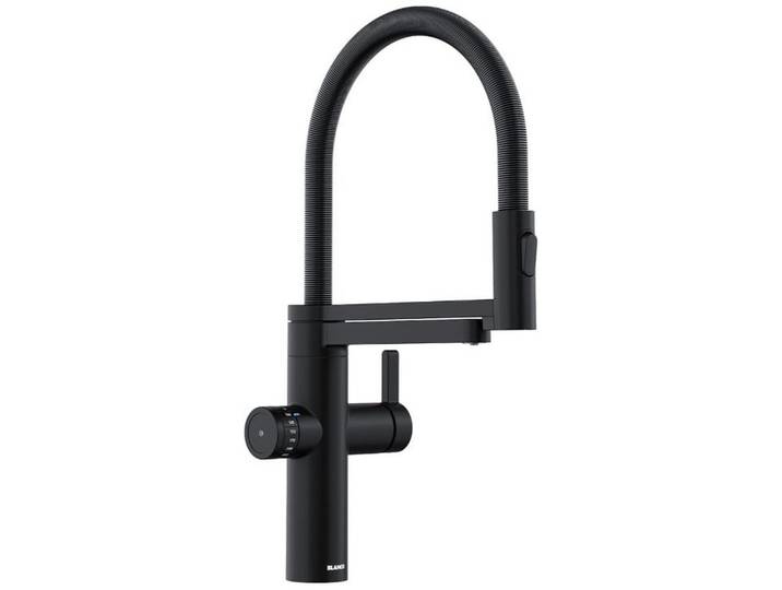 Blanco Küchenarmatur, Schwarz, Metall, 15.1x44.7x25.2 cm, flexible Anschlussschläuche, schwenkbarer Auslauf 360°, 100 °C kochendes Wasser direkt aus der Armatur, Filtersystem, Trinkwassersystem, Küchen, Küchenausstattung, Küchenarmaturen