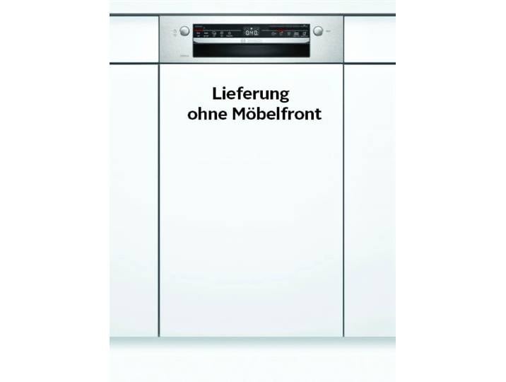BOSCH teilintegrierbarer Geschirrspüler SPI2IKS10E , Energieeffizienz: F (A-G), silber (edelstahl), B:44,8cm H:81,5cm T:57,3cm, Geschirrspüler, Mit 2 Sprüharmen im Oberkorb & automatischer Startzeit