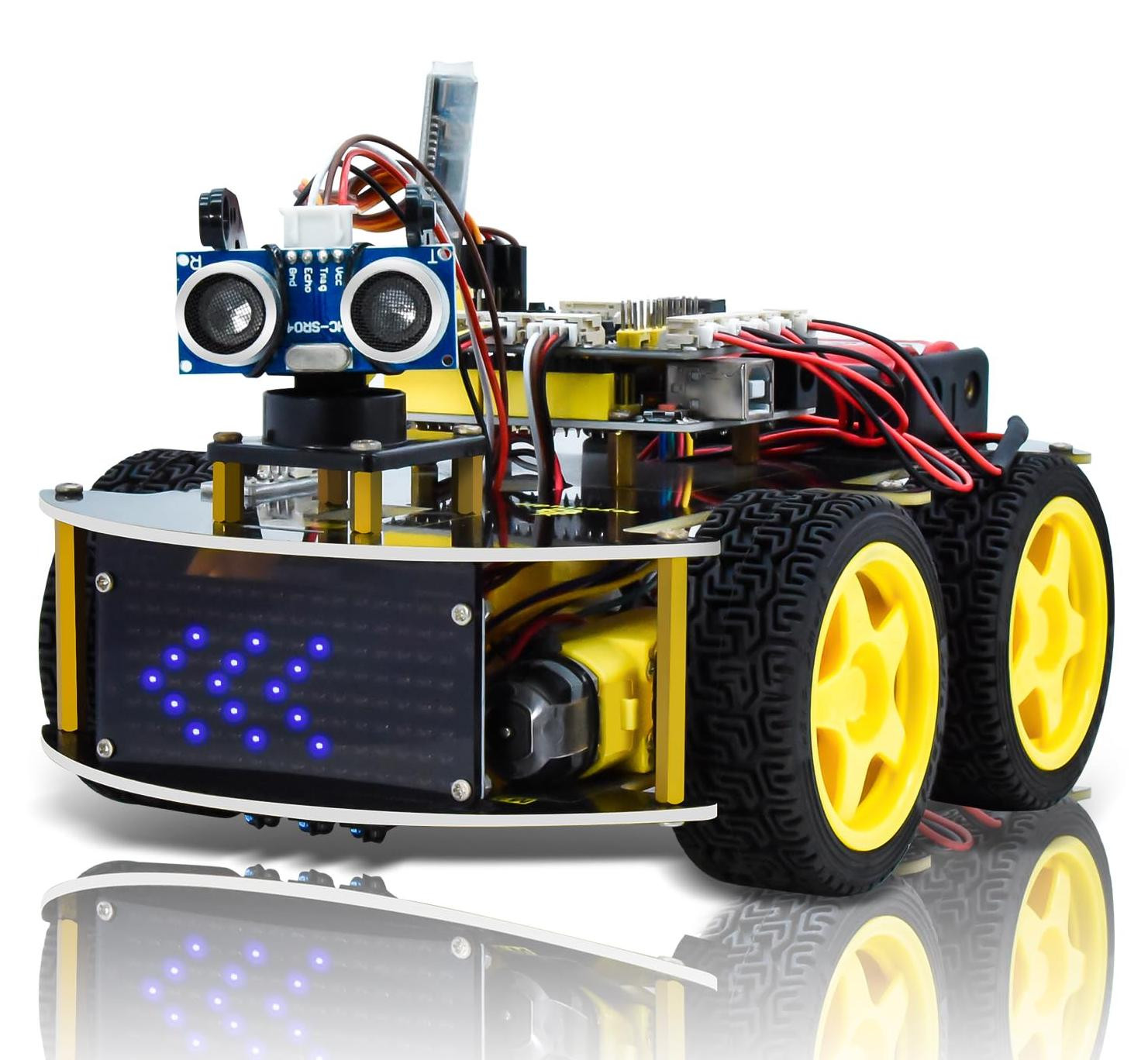 Selius Smart Robot Auto Kit met lijnvolging en ultrasone sensor, educatieve robotica kit