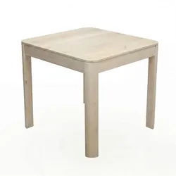 ESSTISCH CHARENTE, Mango Massivholz, handgefertigt, Weiß-Mango, 80 x 80 x 76 cm