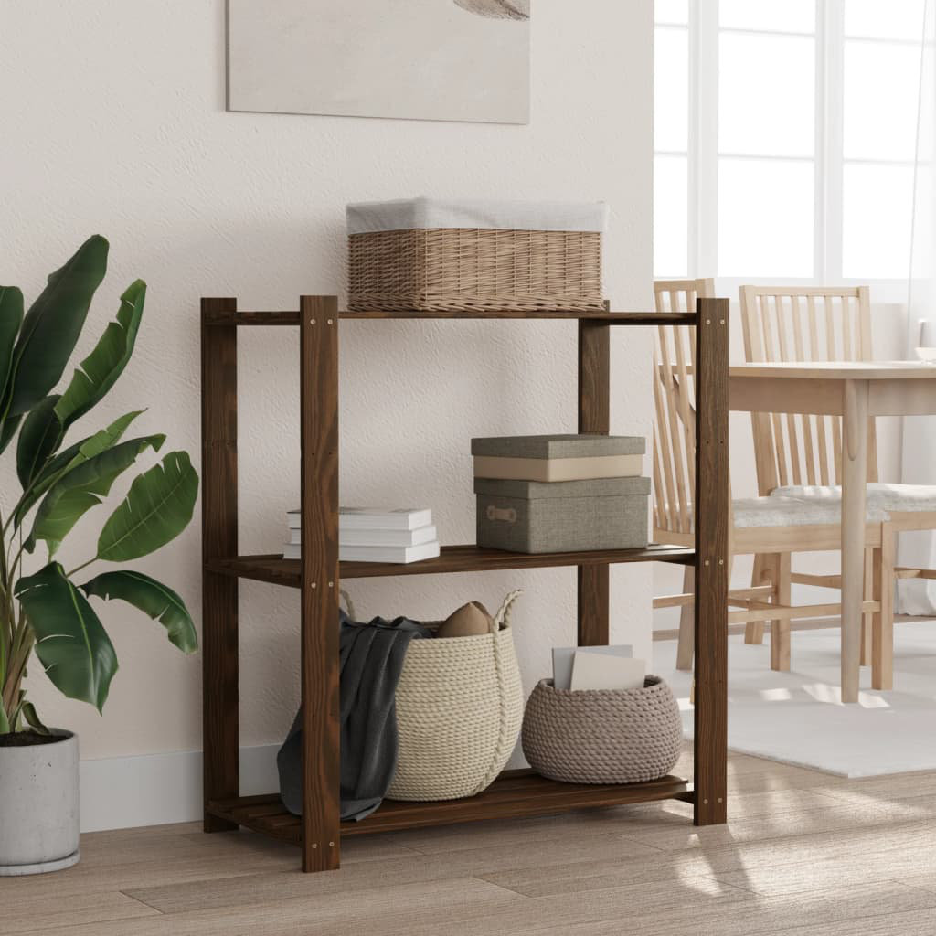 Alpen Home Geoffroy Steel Shelving Unit Brown 90cm H x 80cm W x 38cm D