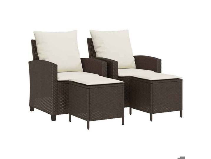 Elégance - Chic Sofa de jardin - extérieur - Ensemble de canapé de jardin - 4 pcs - avec coussins - marron - résine tressée - 64x71
