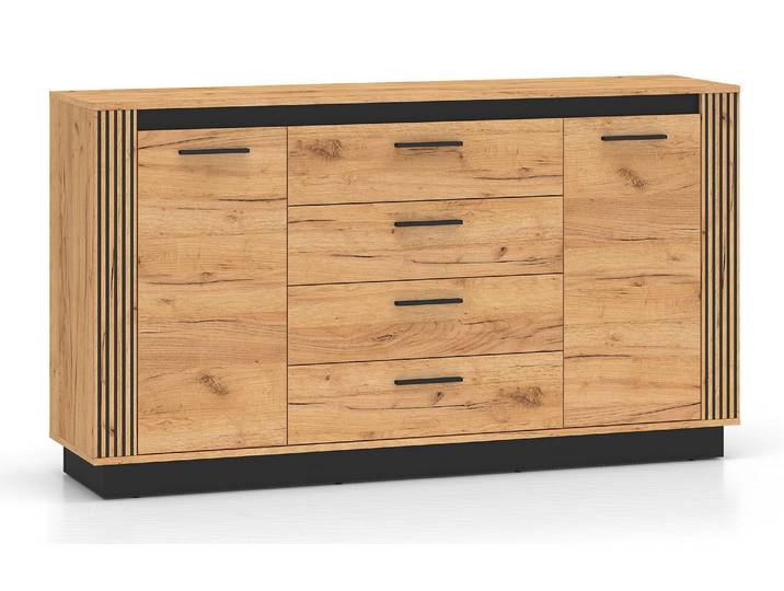 Kommode Urso Sideboard Gold Craft Eichel schwarz Ausführung wählbar,160cm