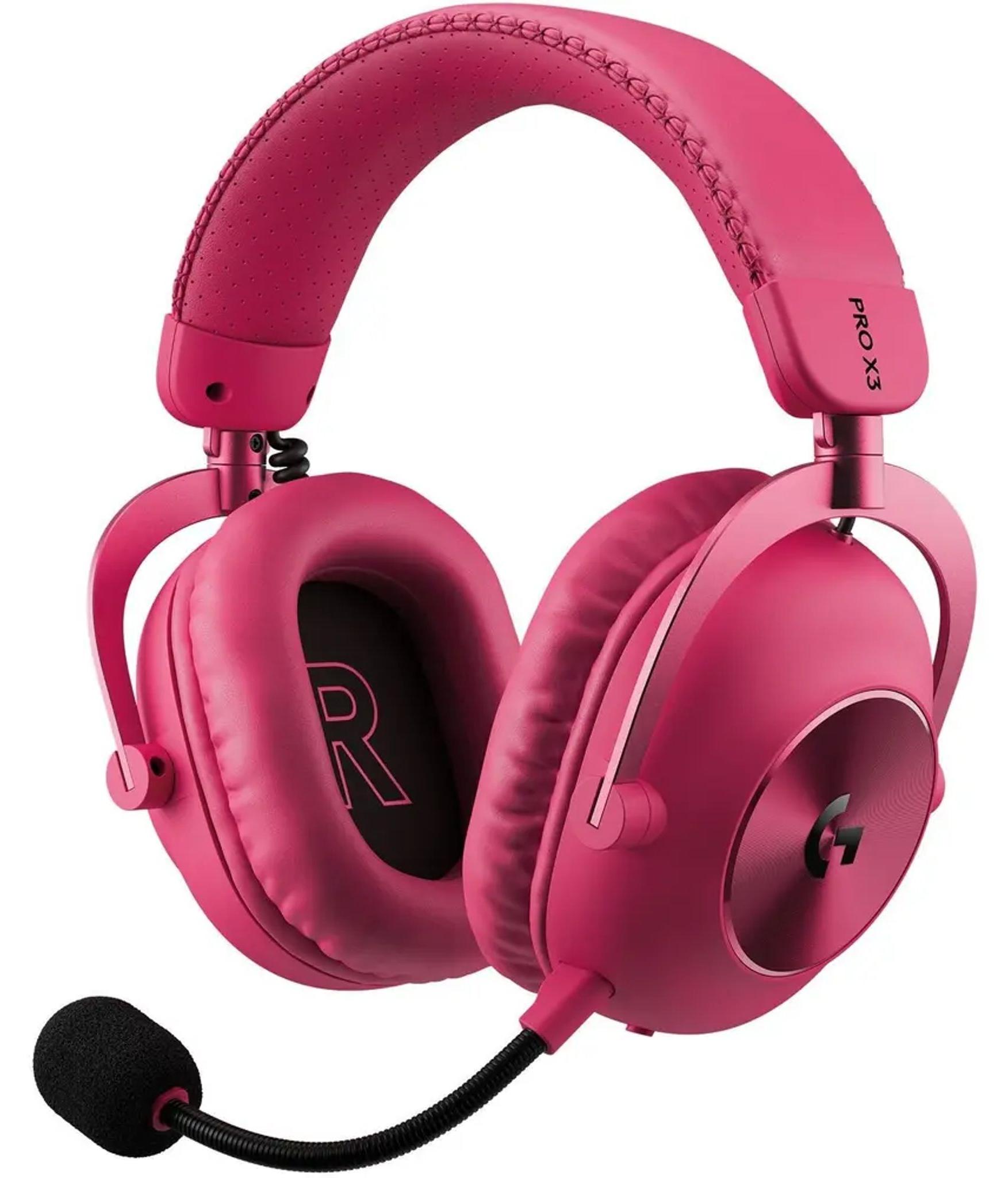 Gaming-Headset, Logitech G PRO X3 LIGHTSPEED, Bluetooth, 3,5-mm-AUX, 70 h, Rosa