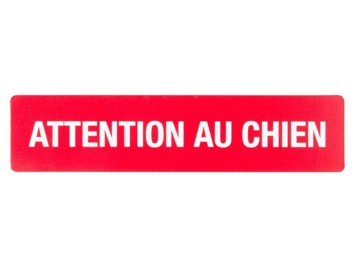 Schild «Attention au chien» 0.1 × 5.8 × 24.5 cm