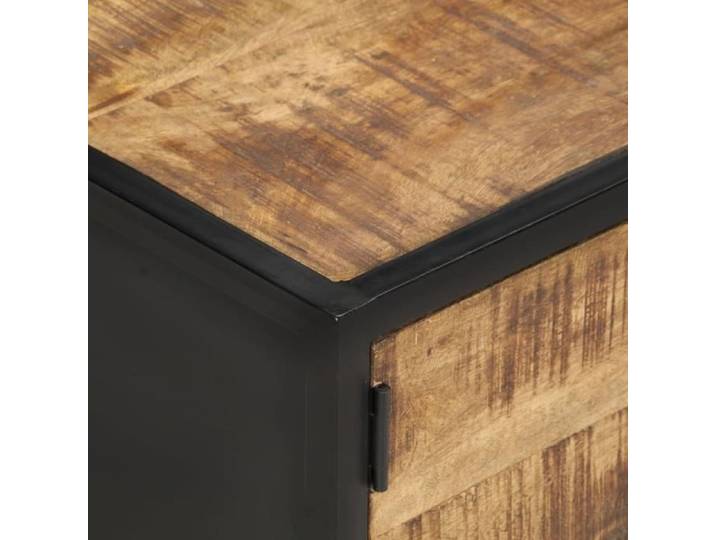 Table basse industrielle - AYNEFY - Bois de manguier brut - Rectangulaire - Salon