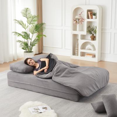 Loedds 75-inch 2-Seat Corduroy Sleeper Sofa with Convertible Design and High-Density Foam for Living Room