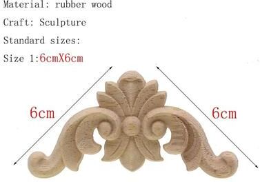 Uplift Picks Natural Floral Wood Carved Applique Decorative Trim For Furniture And Wall Decor 05