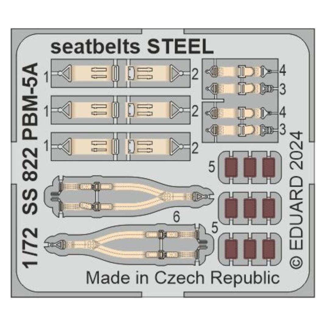 Eduard PBM-5A seatbelts STEEL 1/72 ACADEMY (SS822)