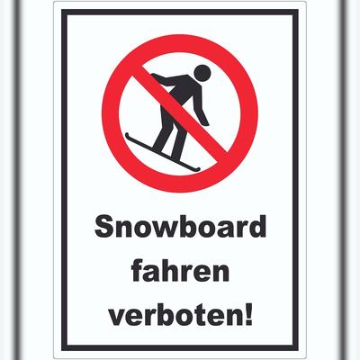 HB-Druck Snowboard fahren verboten Aufkleber A7 (74x105mm)