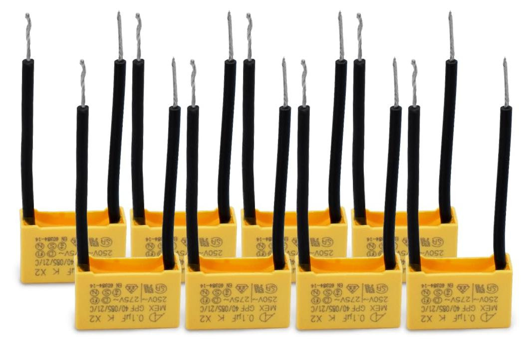 Selius 8 stuks veiligheidscondensatoren 0.1uF 275V X2 voor onderdrukking van differentiële modus interferentie