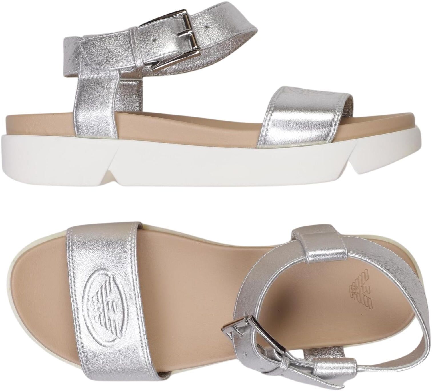 Giorgio Armani Damen Sandalen, Silber, Gr. EU 38, Leder - Second Hand