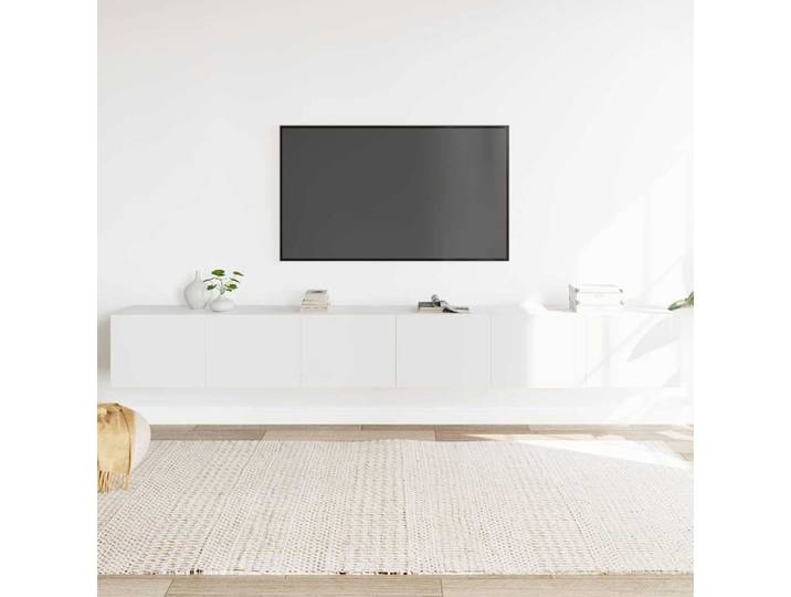 furnicato TV-Schrank TV-Schrank-Set Weiß 80x30x30 cm aus Holzwerkstoff (3-St) Wandmontierbare TV-Konsole mit Stauraum für DVDs im Wohnzimmer