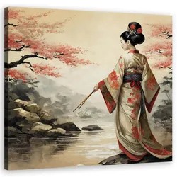 WANDBILD geisha landschaft japan