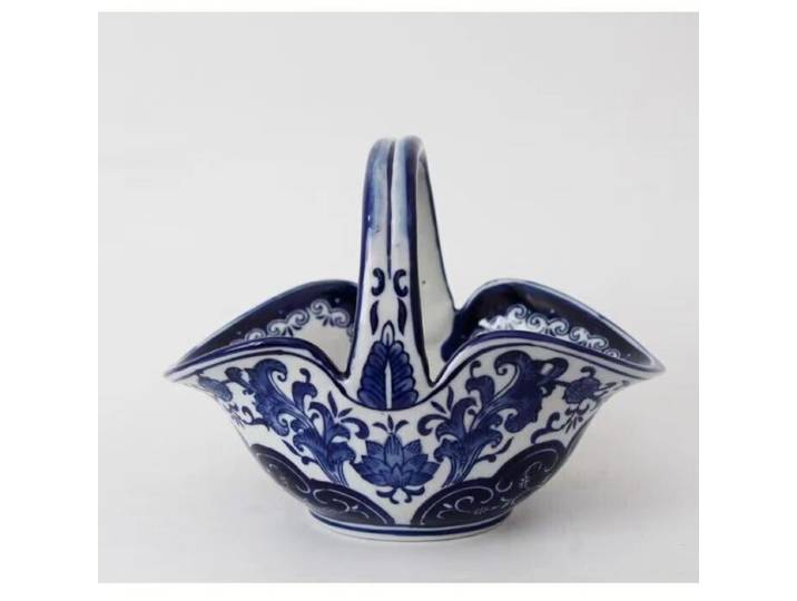 Vase en porcelaine bleue et blanche de Chine, motif de lotus, 6,69', Jingdezhen