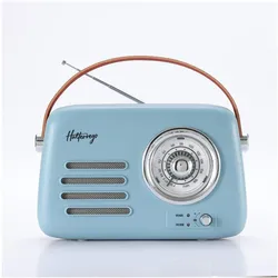 Halterrego Enceinte/Radio rétro, RMS 5W, Bluetooth, Radio FM, lecteur USB, Aux I (FM, Bluetooth), Radio