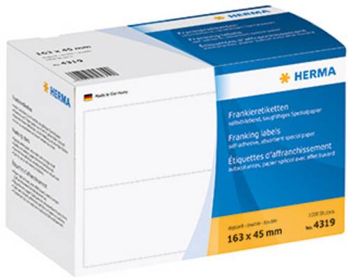 Herma 4319 Frankier-Etiketten 163 x 45mm Papier Weiß 1000 St. Permanent haftend Frankiermaschine