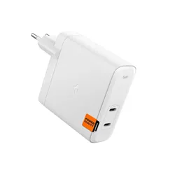 Spigen ArcStation Pro Charger + USB-C 140-W Cable - White (140 W, 2 Ports), USB Ladegerät, Weiss