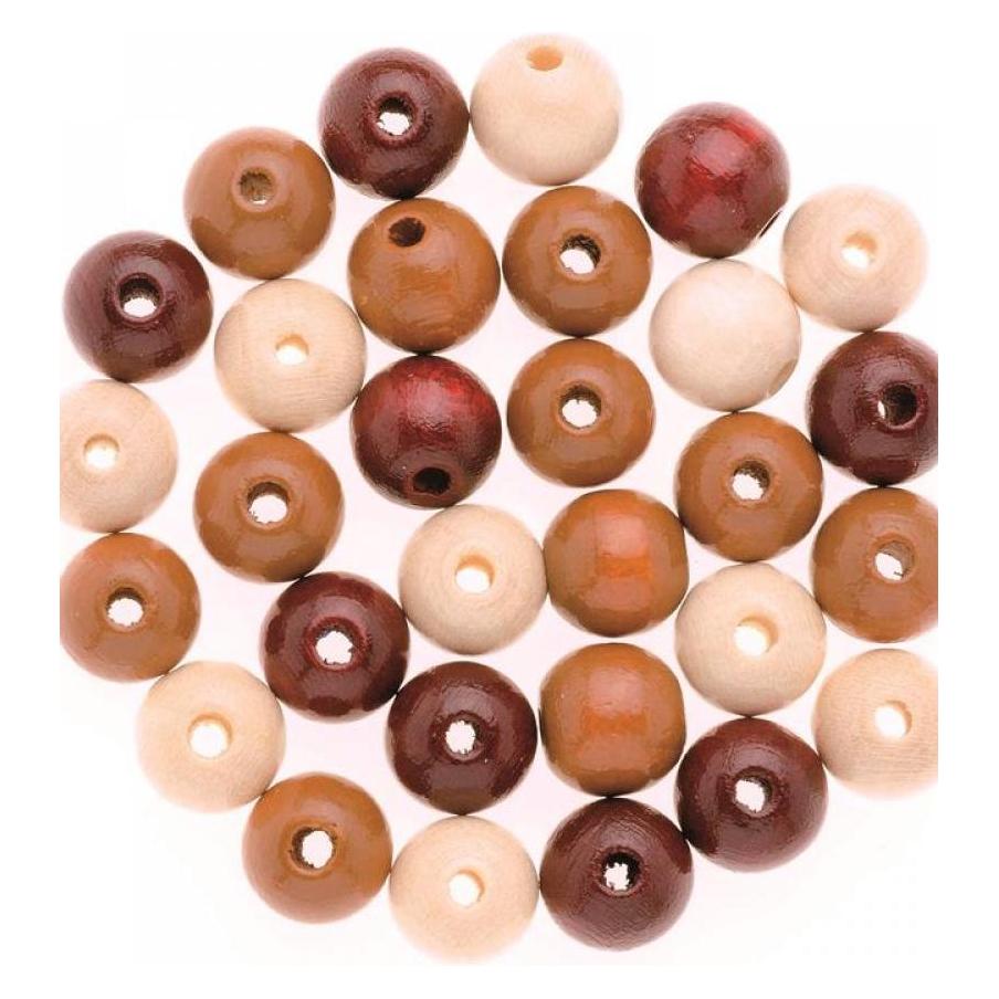 Glorex Holzperle 10mm 47St bunt-mix FSC Buche (61654057)