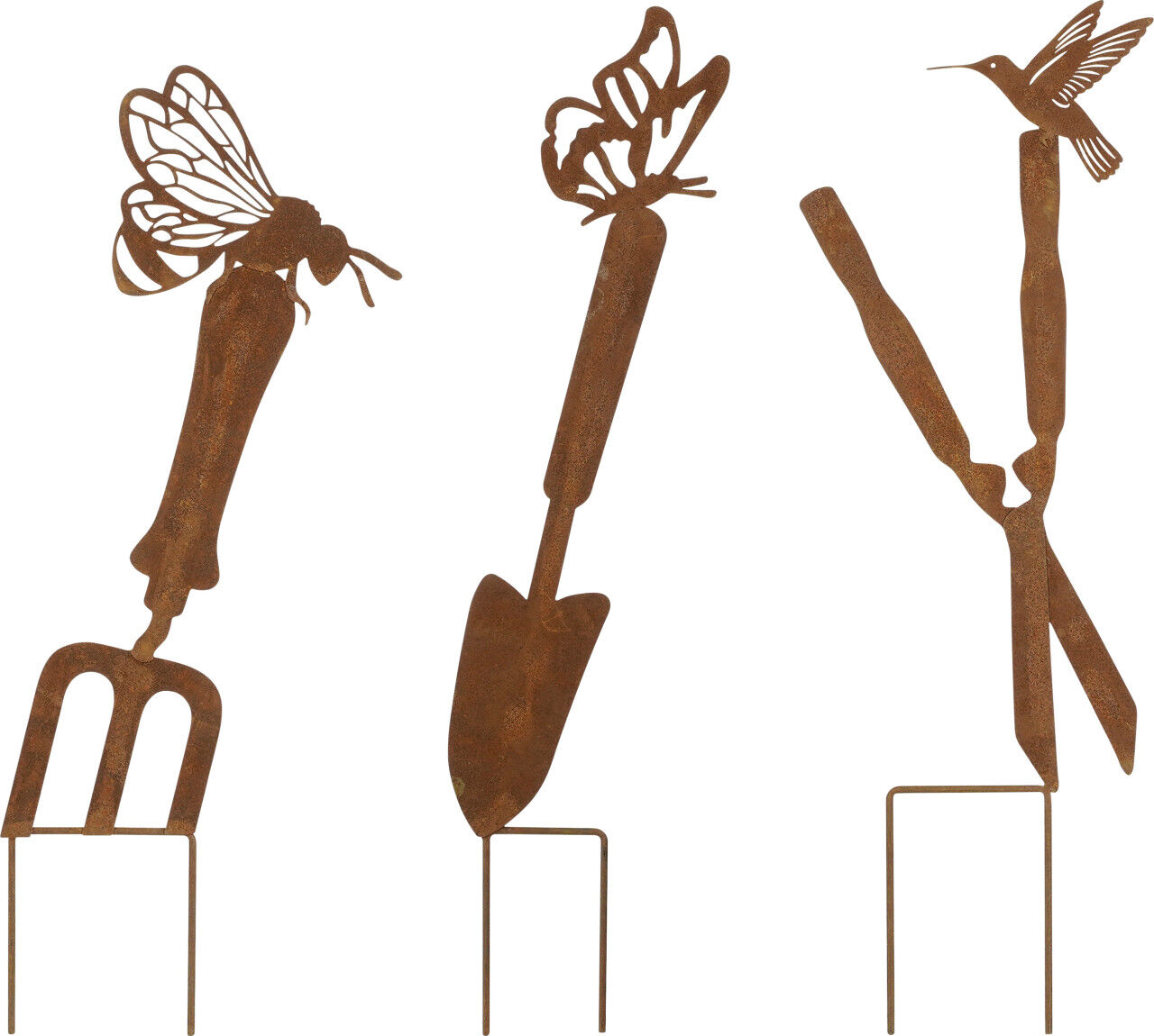 Mica Decorations Gartenstecker Gartenwerkzeuge Eisen 46 x 14 x 0,5 cm rost