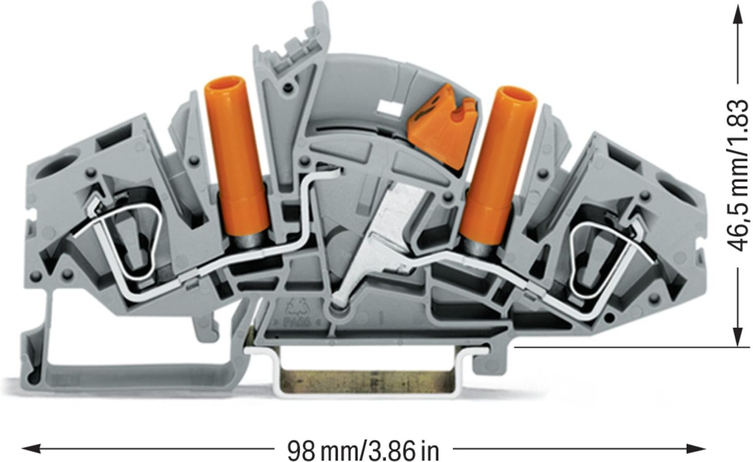 WAGO Trennklemme 2-Leiter 282-821 orange 4mm²)