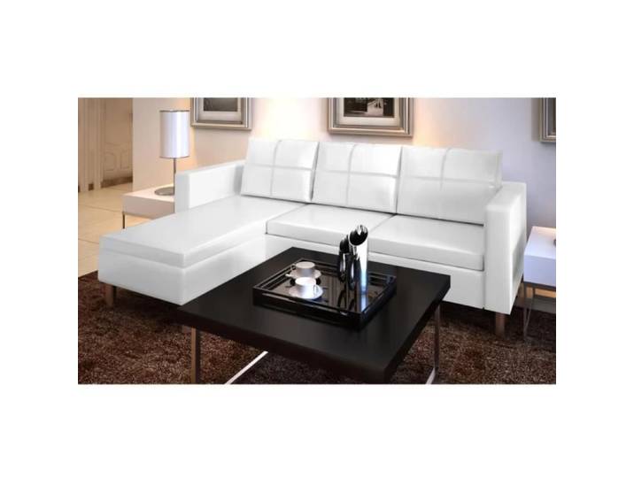 HAPPY ®6541Classique Canapé sectionnel à 3 places Canapé droit fixe 3 places Canapé scandinave Sofa Grand Confort Cuir synthétique