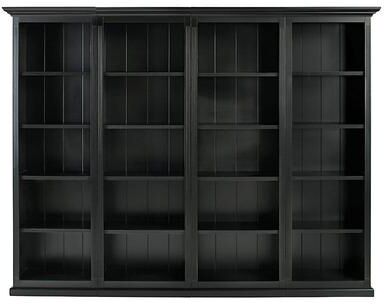 Tuscan 4-Piece Flush Bookcases Set - Black - Ballard Designs