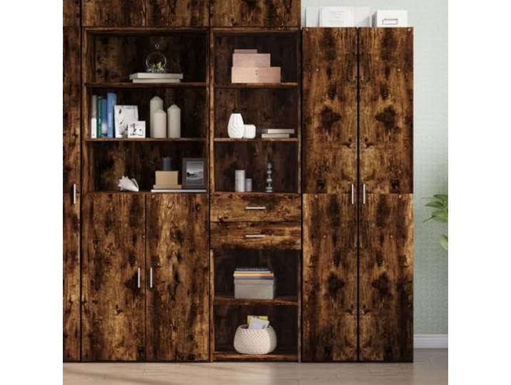 HEFZGDB Klassisches Highboard Räuchereiche 50x42,5x185 cm aus Holzwerkstoff mit viel Stauraum, Highboard mit zeitlos modernem Design, feuchtigkeitsbeständiges für Zuhause,