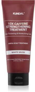KUNDAL Caffeine 10X White Musk cuidado fortificante para cabelo cansado e quebrado 200 ml. Caffeine 10X White Musk