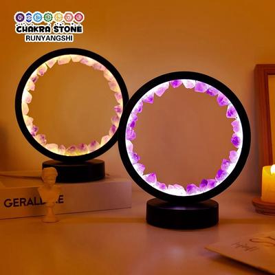 Uplifted Finds Amethyst Gemstone Crystal LED Round Lamp citrine 2 Warm