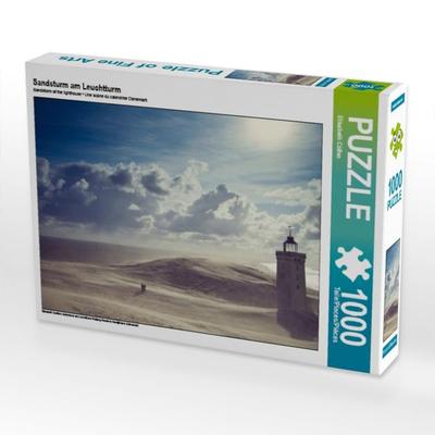 CALVENDO Puzzle Sandsturm am Leuchtturm | 1000 Teile Lege-Größe 64x48cm Foto-Puzzle für glückliche Stunden