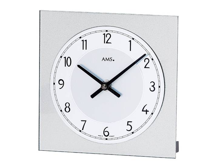 Tischuhr Birnbach Mineralglas, lackiert 16 x 16 x 4cm Silber/Silber