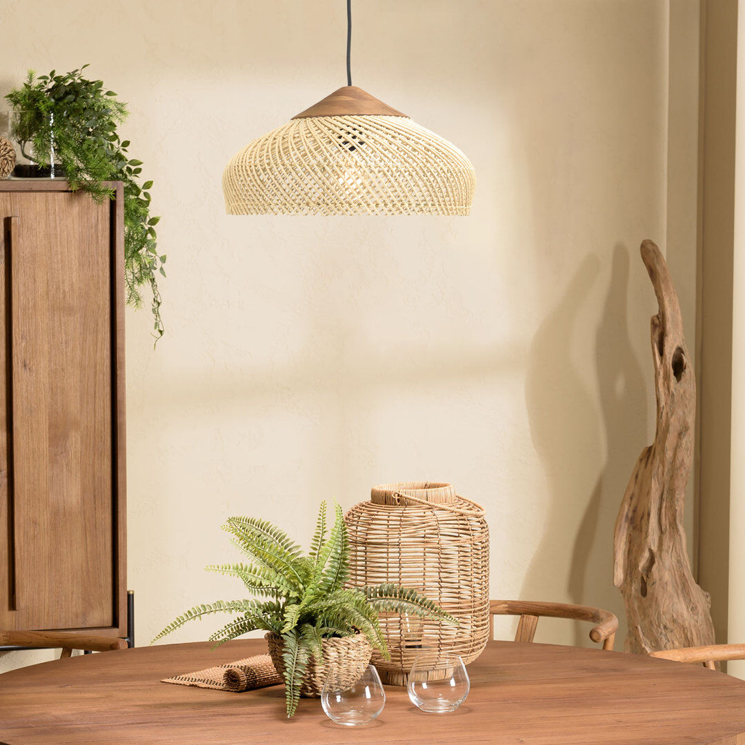 Bay Isle Home Amania 1 - Light Pendant Natural 20cm H x 40cm W