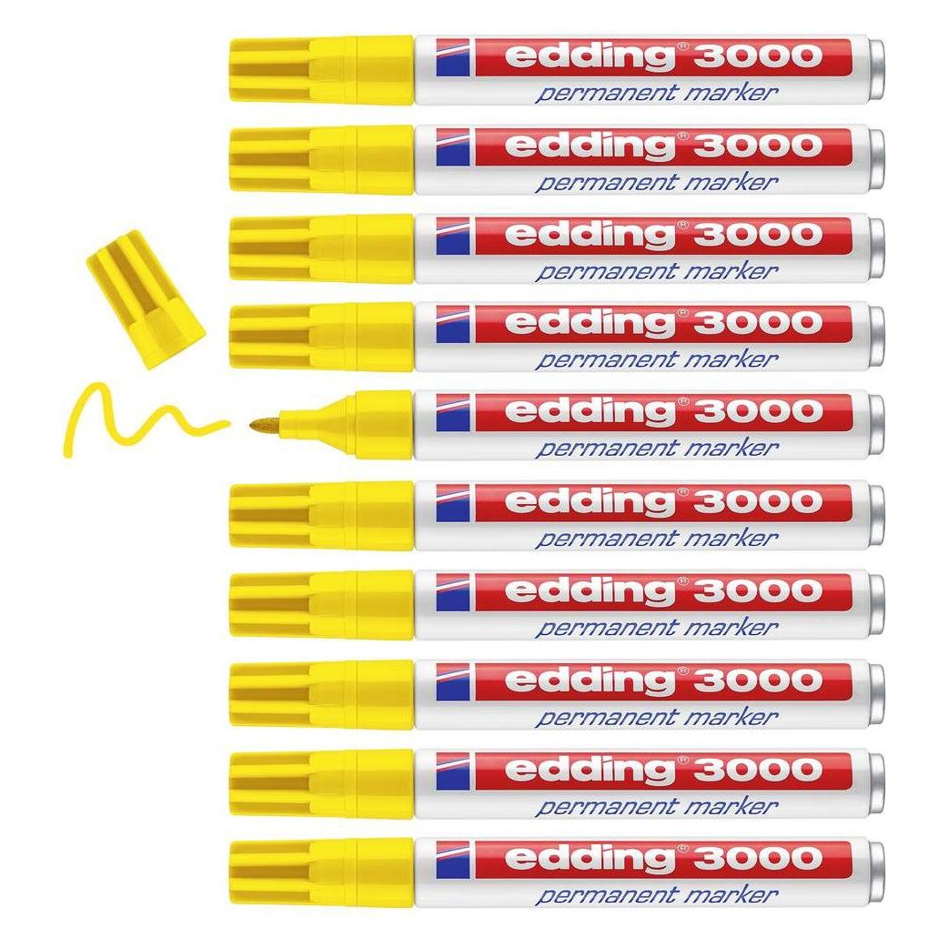 Edding Dauermarker 3000 Gelb (10 Stück) (10x) (4-3000005)