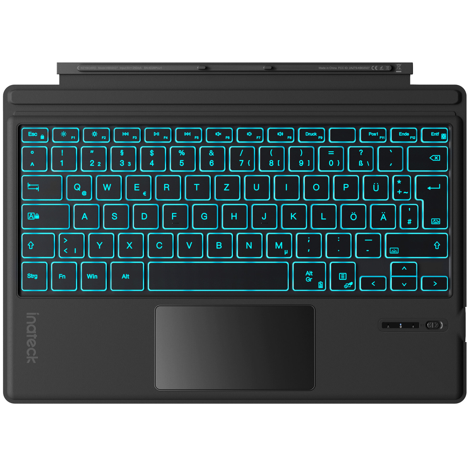 Inateck KB02027 Keyboard voor Surface GO, QWERTZ, Zwart
