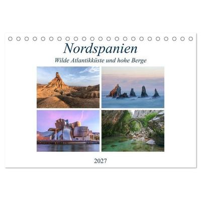 Nordspanien, wilde Atlantikküste und hohe Berge (Tischkalender 2027 DIN A5 quer), CALVENDO Monatskalender